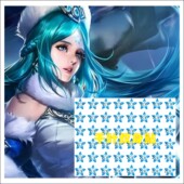 王者荣耀王昭君眉心纹身贴蓝色动漫展COS道具贴纸防水可清洗