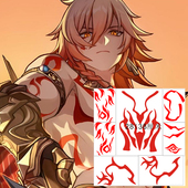 崩坏星穹铁道白厄 万敌那刻夏手背身体脖子飞霄黄泉纹身贴婷云COS