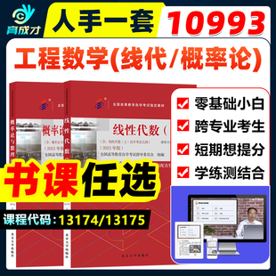 自考教材10993工程数学13175线性代数(工)申亚男13174概率论与数理统计(工)孙洪祥/张志刚2023年版北京大学出版社