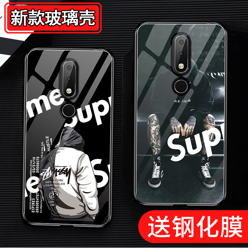 诺基亚X6手机壳at-1099玻璃nuojiyax6男孩nokia外壳x6保护套彩绘后盖防摔全包男女超薄创意网红潮牌时尚个性