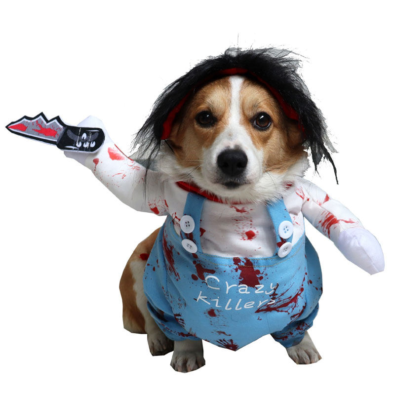 猫咪拿刀万圣节狗狗衣服变身装