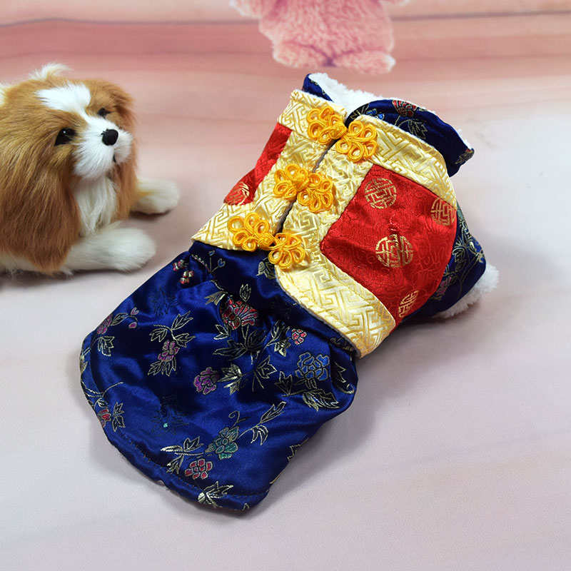 博美泰迪狗狗唐装新年红色猫衣服