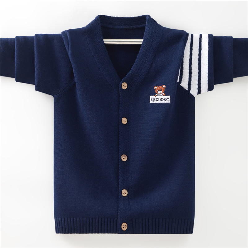 春秋男童开衫毛衣纯棉秋装外套