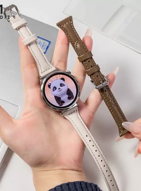 【高级小众】适用华为gt5复古纤细皮表带gt4新女款GT3proGT4秋冬watch3pro高级紫色wtach4小蛮腰纤细皮质18mm