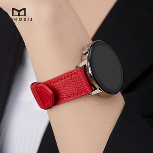 5华为watch4pro高定手工缝制表带46mm 手掌纹真皮watch momodiz适用华为GT6表带gt5 GT4表带gt2pro新款