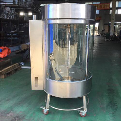 弘惜850型气碳两用烤鸭炉圆形不锈钢烤炉烤鱼烤羊排羊腿 自动旋转