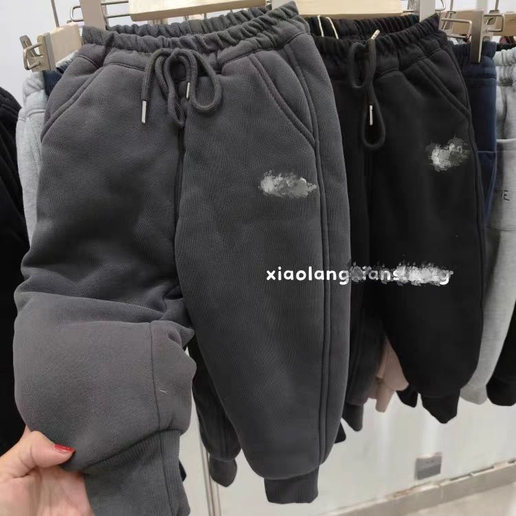 中童男女宝加厚加蚕丝棉卫裤子 一条过冬