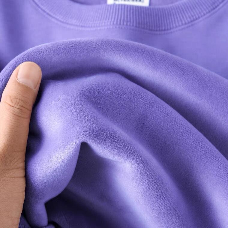 温柔紫银狐绒秋冬卫衣 480g重磅牛奶绒柔软质感宽松情侣款套头衫