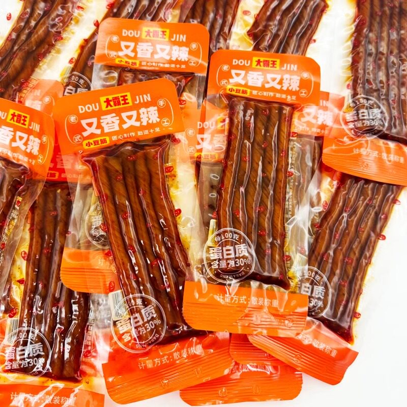 大霸王小豆筋豆卷辣条豆干香辣麻辣湖南豆干香干休闲零食小吃袋装