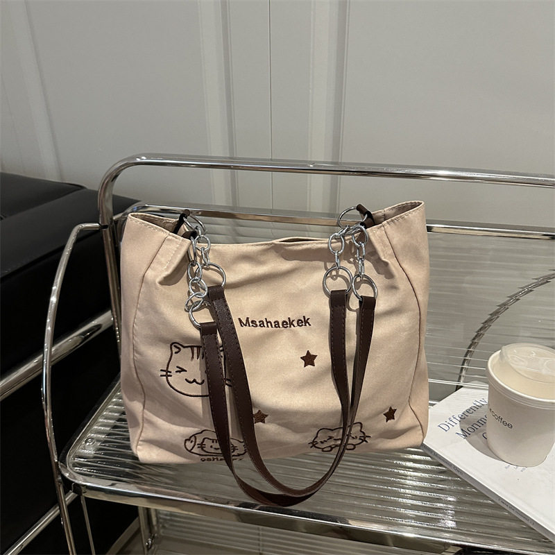 韩版托特包女尼龙单肩包大包2026新款牛津布妈咪手提包简约通勤包