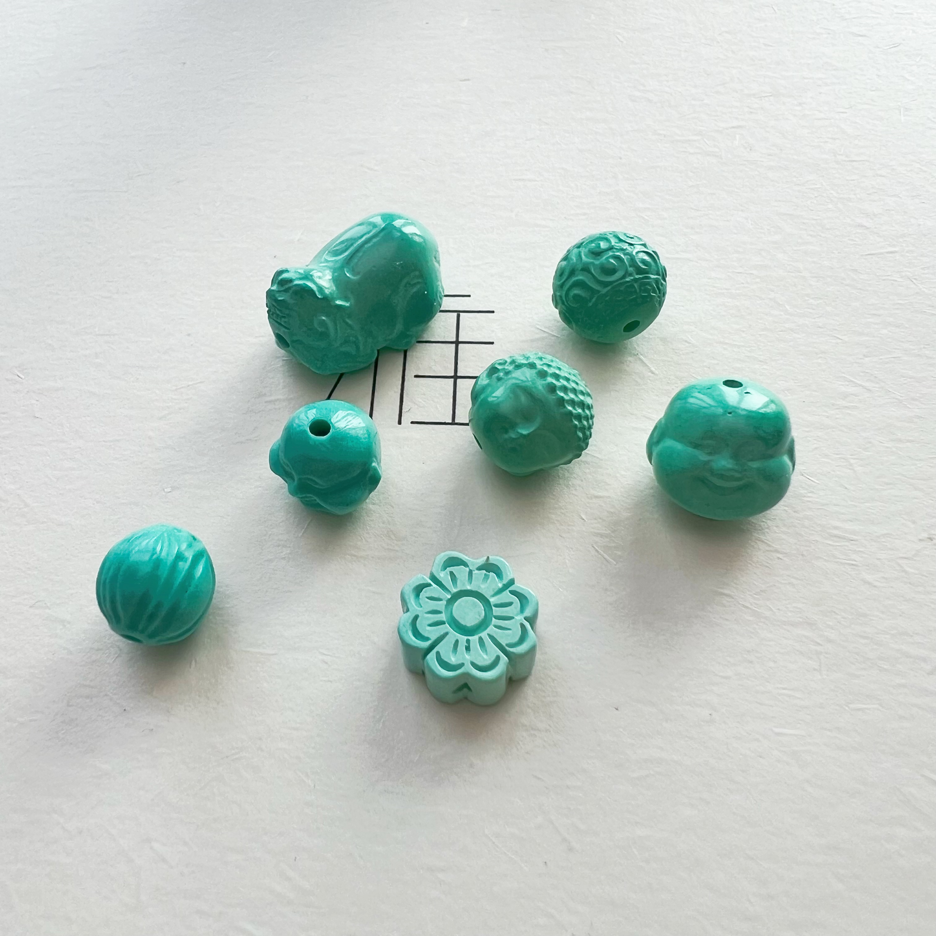 原矿高瓷蓝绿松石文玩