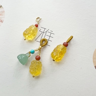真品蜜蜡吊坠琥珀蜜蜡貔貅吊坠手串项链挂坠菩提文玩佛珠diy配饰