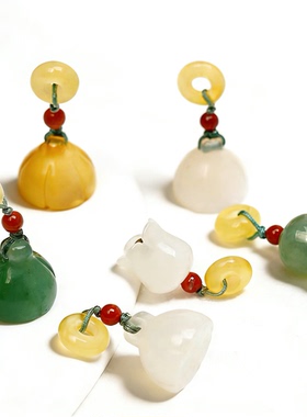 蜜蜡隔珠玛瑙莲蓬手链吊坠