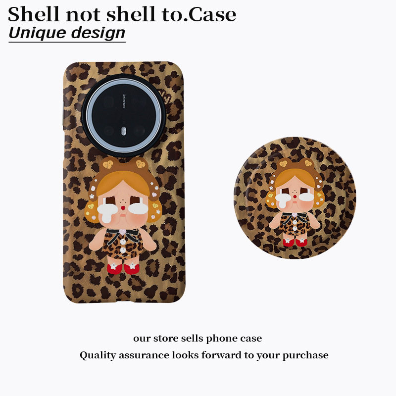 豹纹哭娃磁吸菲林二合一适用华为oppo/vivox200s手机壳小米17高级感创意全包带支架保护套豹纹哭娃