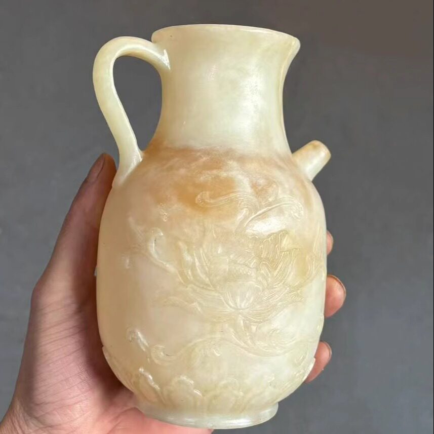 明代和田玉 古玩古董老和田玉收藏品 精品和田玉酒壶摆件