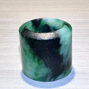 清代翡翠扳指 古玩翡翠  真品古董翡翠扳指 老物件收藏品