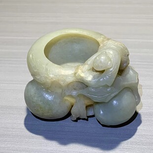 清代和田玉笔洗壶 清代天然和田玉 古董和田玉真品天然和田玉