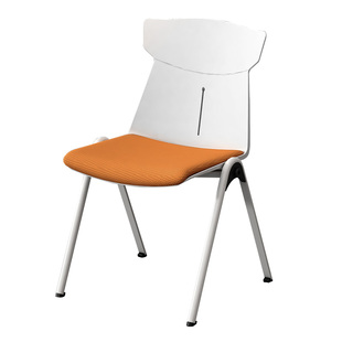 直背高端培训椅会议椅可叠落办公休闲会谈洽椅子新闻软包椅简约椅