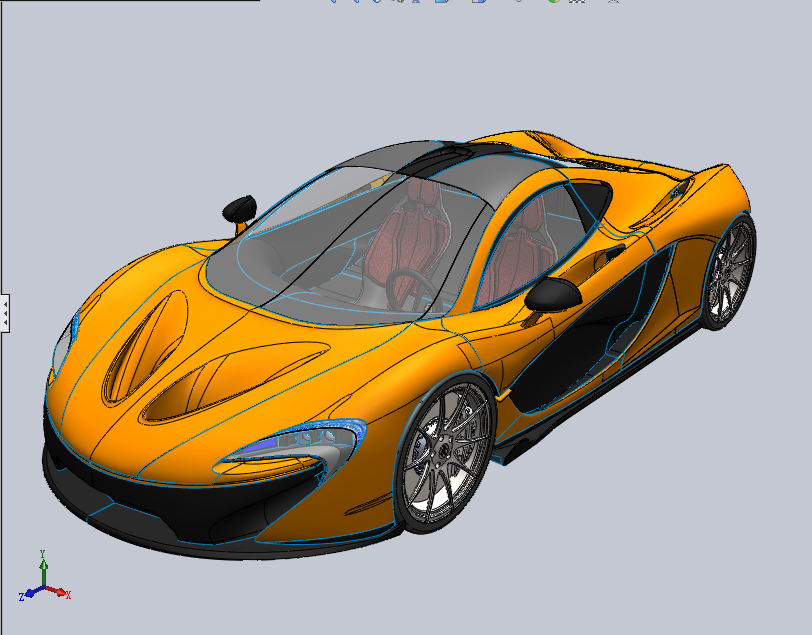 迈凯轮p1概念跑车3d模型 solidworks设计