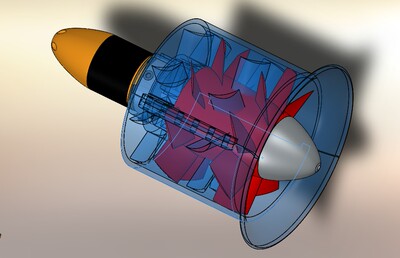 双段90mm函道风扇螺旋桨3D图纸 SOLIDWORKS设计