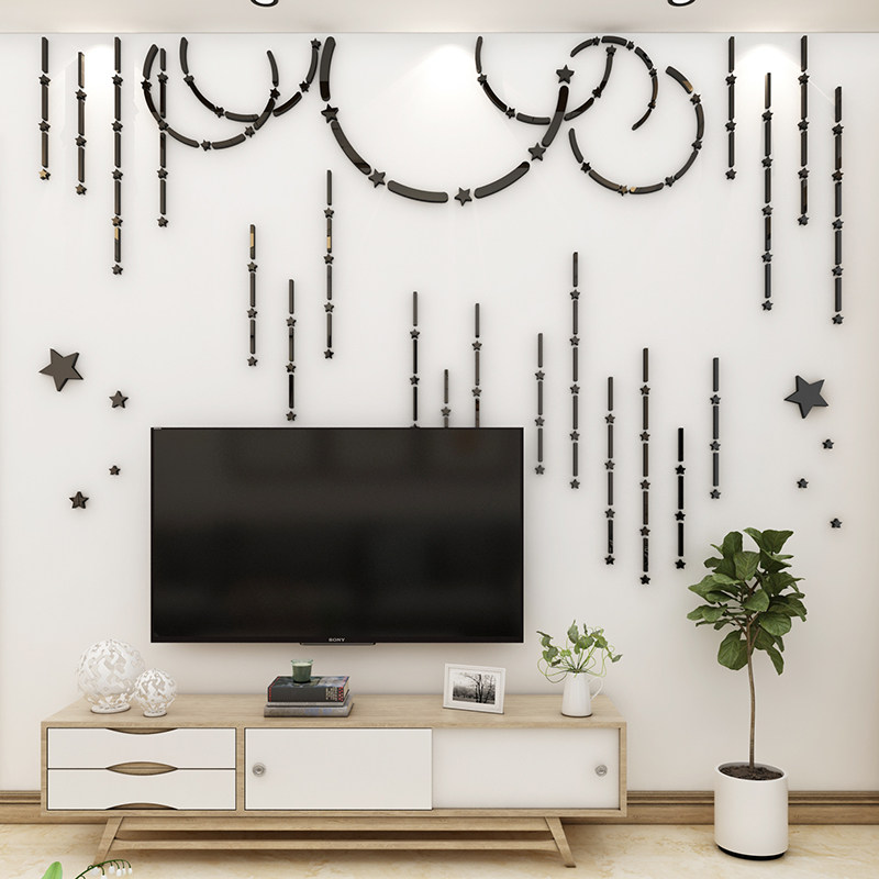 浪漫星空创意亚克力墙贴画3d立体客厅沙发电视背景墙装饰贴纸自粘,家居饰品,软装墙贴,淘宝优惠券,粉丝福利购,淘宝优惠卷