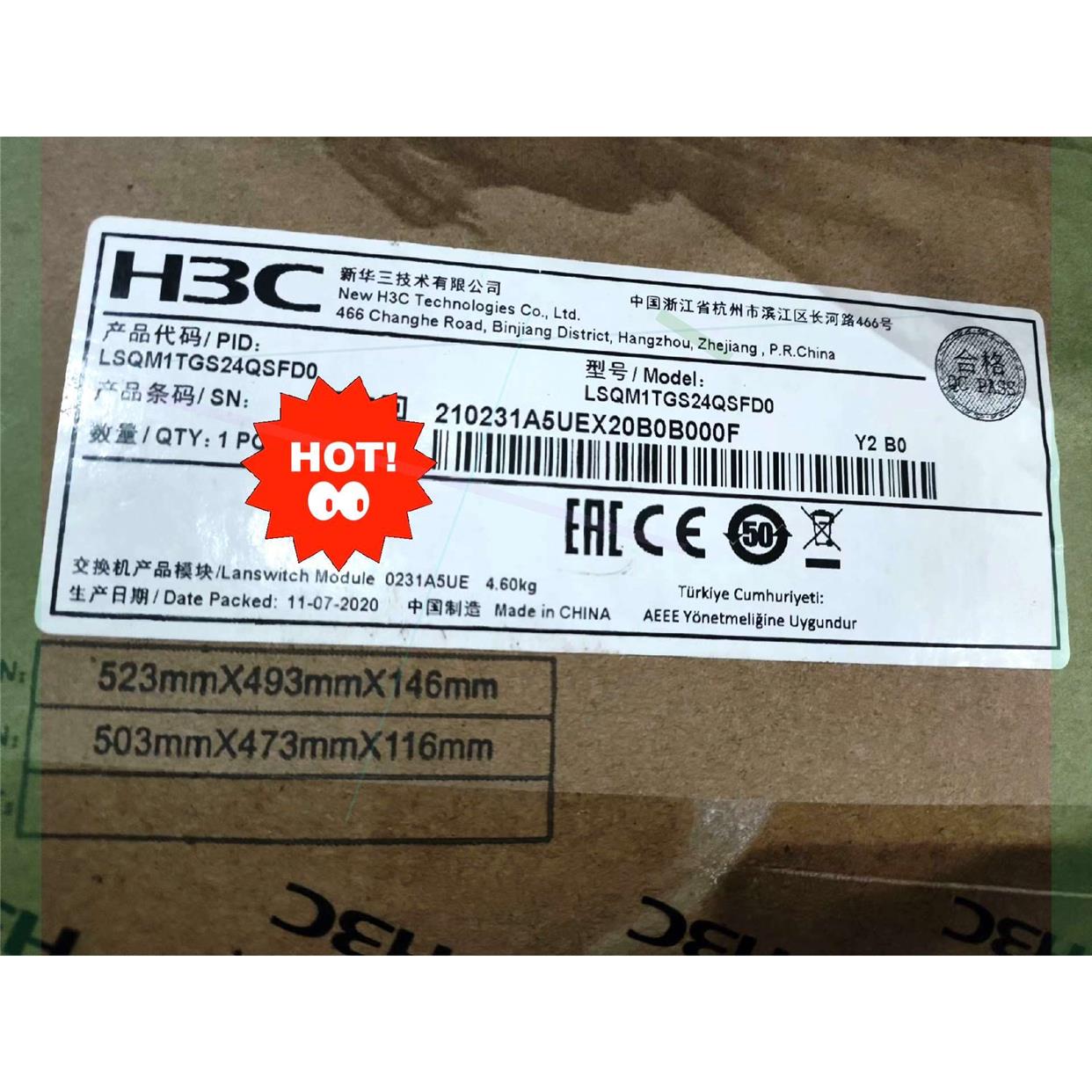 议价直拍不发：华三LSQM1TGS24QSFD0,24口万兆光2口100G