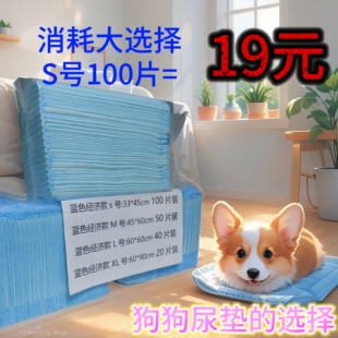 狗狗尿垫快速锁水加厚除臭经济款 100张可备注江门发货 19元