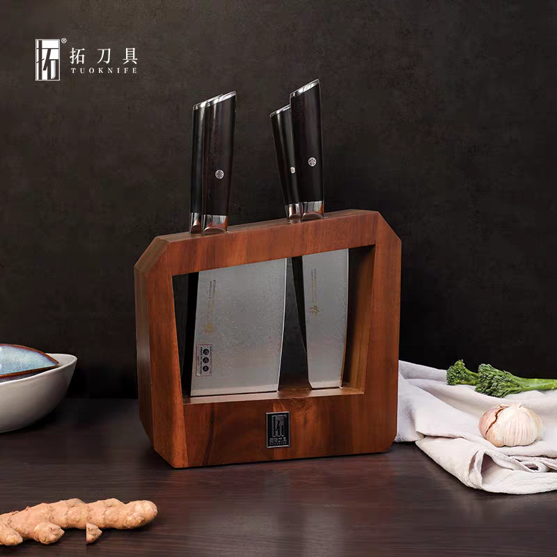 新疆包邮拓牌白虎系列套装大马士革钢刀具切菜·斩骨刀西式厨师刀