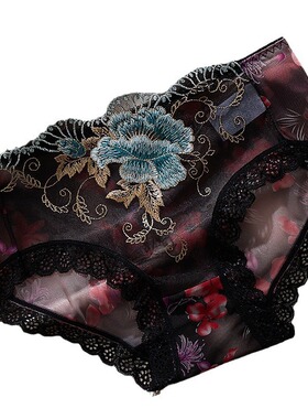 【升华泰】夏季蕾丝刺绣内裤女性感无痕超薄透明低腰舒适女士内裤