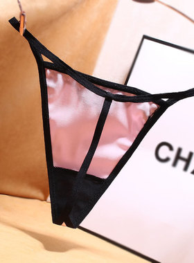 大码缎面女士纯棉裆胖妹妹一根线t裤白色显瘦透气速干