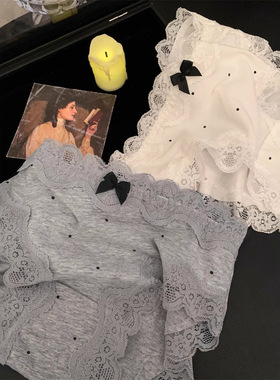 2025新款复古蕾丝7a抑菌甜美花边舒适a类纯棉全棉裆内裤女