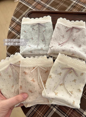 10A抑菌婴儿棉纯棉内裤女无痕透气纯棉裆小熊印花女士包臀三角裤
