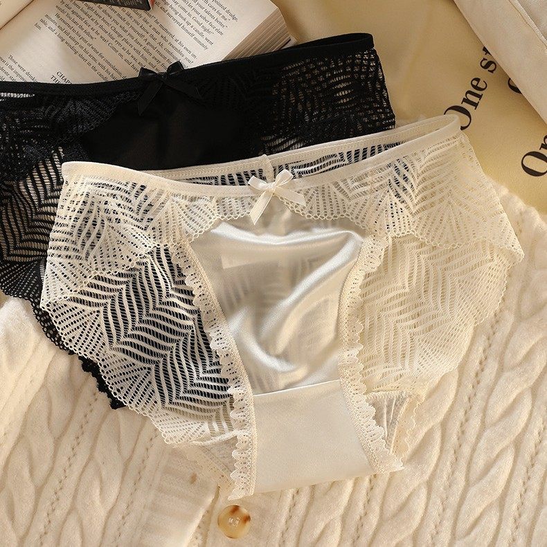 法式复古轻奢缎面黑色性感网纱蕾丝内裤女纯棉底裆低腰包臀三角裤,女士内衣/男士内衣/家居服,男三角内裤,淘宝优惠券,粉丝福利购,淘宝优惠卷