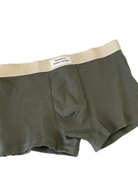 60支螺纹纯棉男士内裤简约舒适抑菌透气孔纯棉裆部大码平角裤