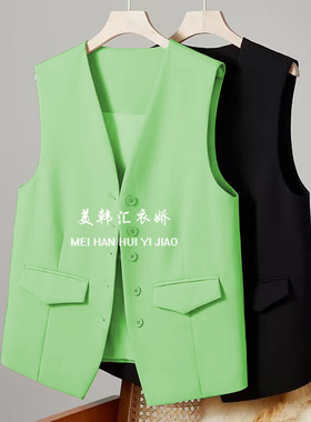 西装马甲女2024春秋新款韩版洋气时尚潮流坎肩小个子马夹西服外套