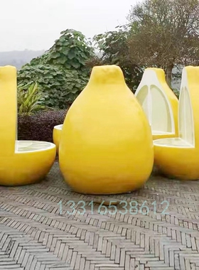 户外树脂仿真水果玻璃钢柚子坐凳雕塑创意脐橙坐凳柠檬休闲椅摆件