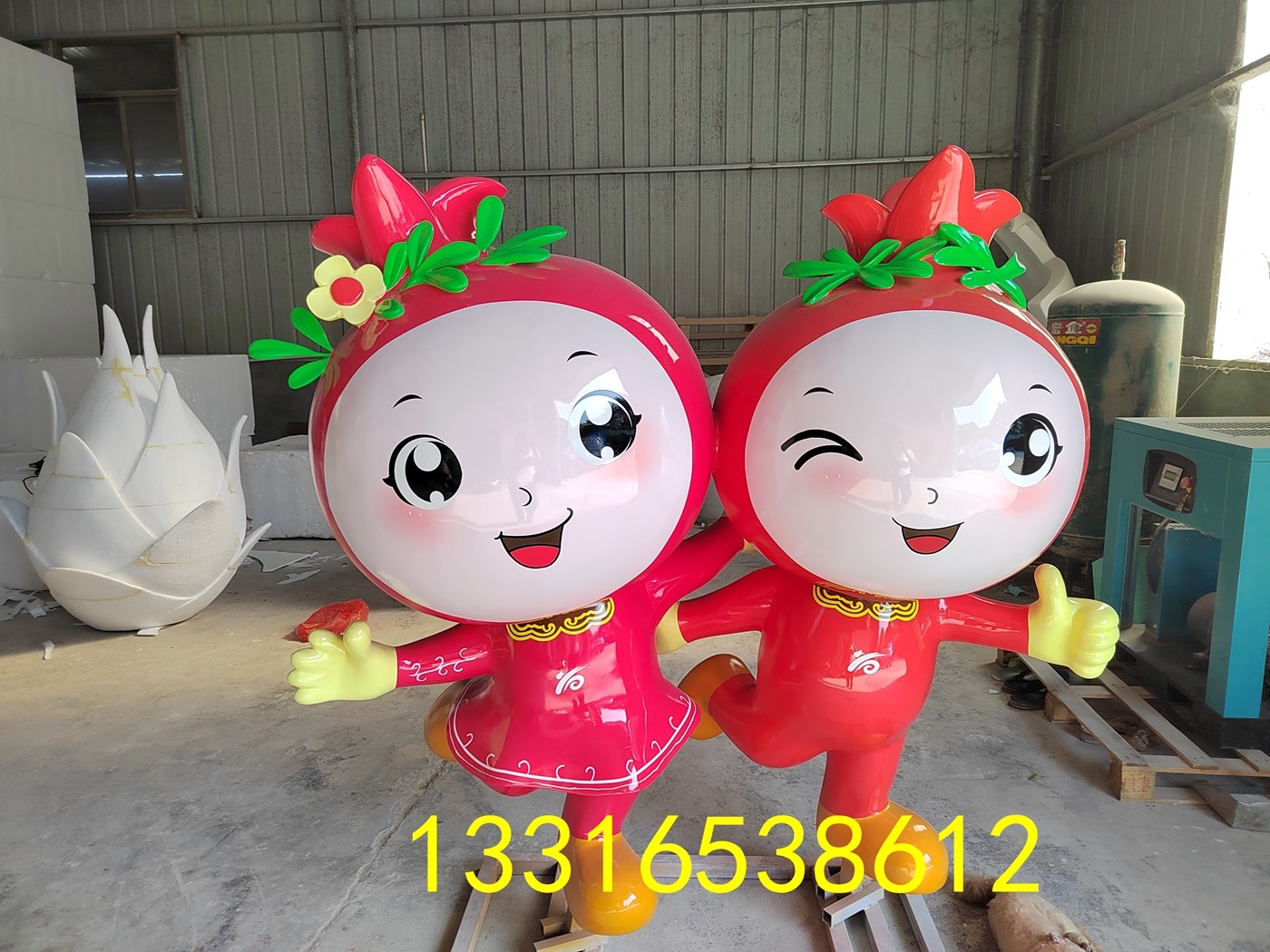 定制广西壮族卡通人物模型景区装饰石榴娃娃吉祥物娃娃玻璃钢雕塑,节庆用品/礼品,充气用品,淘宝优惠券,粉丝福利购,淘宝优惠卷