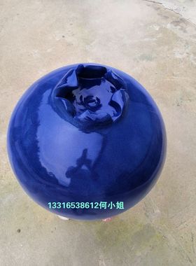 创意玻璃钢蓝莓吉祥物雕塑定制户外树脂彩绘水果卡通公仔人物摆件