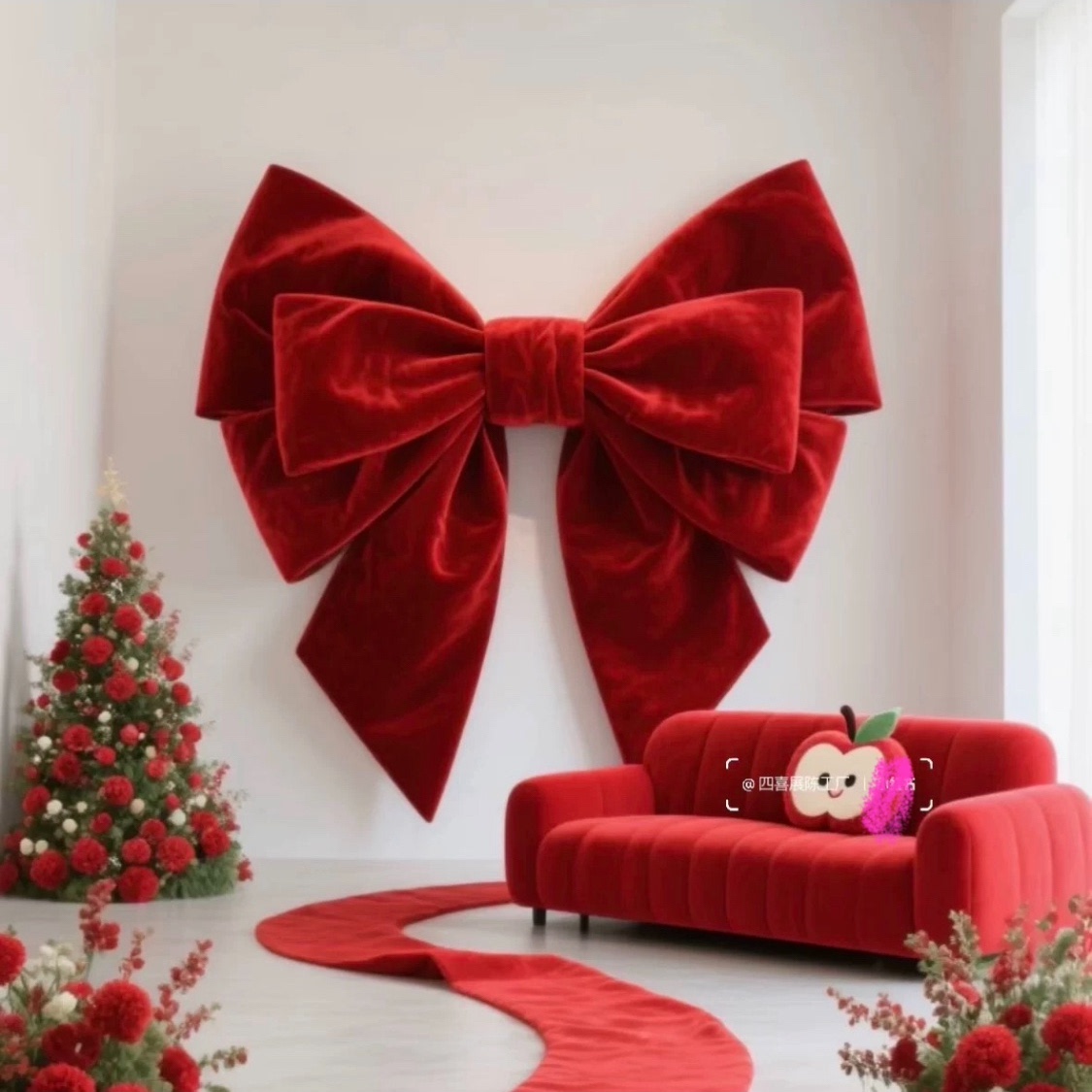 超大巨型蝴蝶结装饰结婚礼节日红色门头摆件拍照打卡店铺橱窗布置