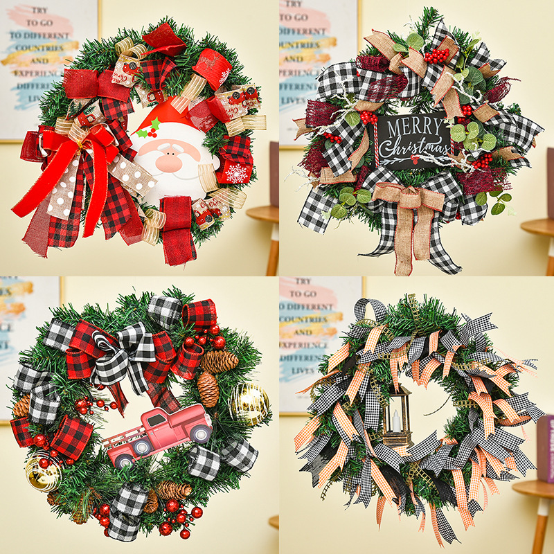 Christmas decoration ornament gift圣诞装饰品圣诞花环滕条门挂