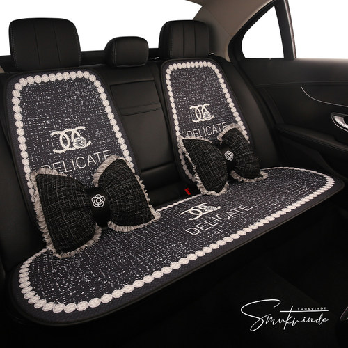 网红女神汽车坐垫四季通用半包座套女士车内座椅椅套小车SUV座垫