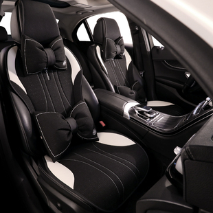 网红女神汽车坐垫四季通用车内女士新款座椅垫半包座套高级感座垫