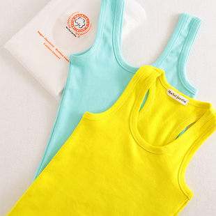 女士纯棉螺纹掉吊带背心女内搭时尚 上衣 洋气时髦网红ins超火无袖