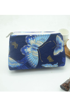 烫金蝴蝶耐脏行家茶具三件套收纳包包原创设计定制特色布艺茶包