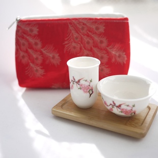 鸿运当头新年礼物白瓷闻香杯套装功夫茶具茶道茶艺配件茶杯品茗杯
