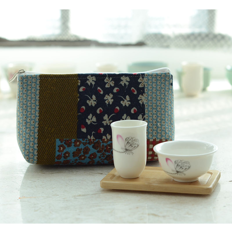 独家原创手工自制茶具旅行三件套收纳包包闻香杯品茗杯