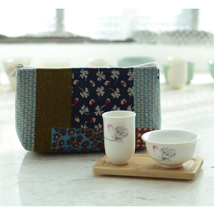 独家原创手工自制茶具旅行三件套收纳包包闻香杯品茗杯
