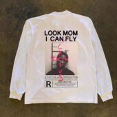 潮牌圆领上衣 T恤男女同款 海外订单尾货 撤回外贸早秋重磅纯棉长袖