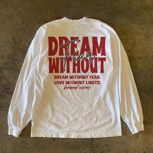 海外订单尾货~撤回外贸早秋新款美式复古纯棉长袖T恤男女百搭上衣