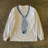 海外订单尾货 T恤男女oversize上衣 撤回外贸港风重磅纯棉圆领长袖